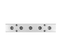 Bewinner Divisor de Conector de Bloque de Distribución de Aire de Colector Neumático de Salida G1/2 de Entrada G1/4, Aluminio 30x30 Mm 4 Posiciones 6 Orificios, 0-0.9Mpa SY30-02-4F para Equipos de