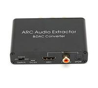 Bewinner Divisor de Extractor de Audio HDMI, Extractor ARC de Interfaz Multimedia Convertidor DAC de Audio Digital a Analógico para DVD, TV HD, TV, Caja de TV, para PS2, para PS3, para PS4, para Xbox