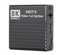 Bewinner Divisor de Interfaz Multimedia 8K HD 1 Entrada 2 Salidas, Soporte HDMI 2.1 8K 60Hz 4K 120Hz 1080P 240Hz, EDID 3D, Pantalla Dual para Cine en Casa para Juegos