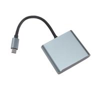 Bewinner Eje 4 en 1 USB C, Adaptador Dual USB 3.0 de 4K 30Hz HDMI 100W PD | Base Conector Multipuerto, Para Tableta y Teléfono Portátil, Paso Directo de 65W, Cuerpo Compacto de Aluminio