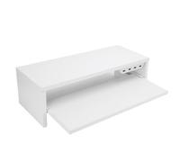 Bewinner Elevador de Pantalla de Escritorio con Cajón, Salidas de CA y Concentrador de Puerto USB para Carga de Teléfono Móvil, Soporte para Pantalla de Computadora Portátil (blanco crema)