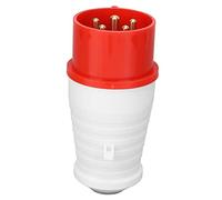Bewinner Enchufe Industrial IP44 Impermeable Conector CEE de 5 Pines 16A 220-380V Previene el Envejecimiento Enchufe Rojo para Camping Caravanas Energía Al Aire Libre (HR-015 cabeza masculina)