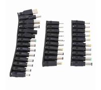 Bewinner Enchufes de Alimentación CC 34 Piezas Adaptador Universal de Conector de Alimentación para Computadora Portátil 5,5 Mm X 2,1 Mm Hembra, Kit de Cargador de Viaje Portátil para - ABS Negro