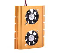 Bewinner Enfriador de Disco Duro de Doble Ventilador para HDD, 10.05CFM 5000RPM Disipación de Calor Rápida, bajo Ruido 30dBa, para HDD de 3,5 Pulgadas (GOLD)