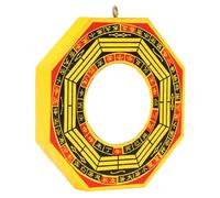 Bewinner Espejo Feng Shui Bagua, Espejo Cóncavo de Madera de 4 Pulgadas para el Hogar y los Negocios, Invita a la Riqueza y la Buena Suerte, Protección Al Aire Libre contra la Mala Energía (