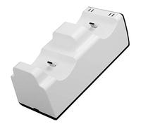 Bewinner Estación de Carga de Controlador Dual con Indicadores LED, Soporte de Carga de Escritorio 2 en 1 para Joysticks Inalámbricos 5, Sincronización y Rápida, Diseño Compacto (White)