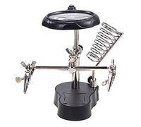 Bewinner Estación de Soldadura de Lupa LED con Clips para Manos Amigas, Lámpara de Escritorio Profesional con Lente Acrílica 4X para Reparación Electrónica, Manualidades y Fabricación de Joyas