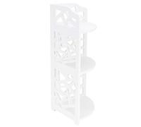 Bewinner Estante de Esquina Pequeño de 3 Niveles para Espacios Pequeños, Organizador de Baño, Soporte para Plantas, Tablero de Espuma de PVC, Estantes de Almacenamiento Montados en la Pared para