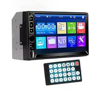 Bewinner Estéreo de Coche de Doble DIN de 7 Pulgadas, Reproductor MP5 de Radio de Coche Bluetooth con Pantalla Táctil, Manos Libres, Cámara de Respaldo, Am/FM