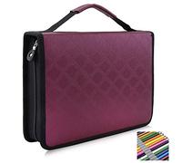Bewinner Estuche de Lápices de 150 Ranuras en PU Cuero con Cremallera - Organiza y Protege Lápices, Gran Regalo para Niños y Artistas (Fucsia)