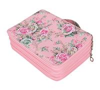 Bewinner Estuche para Lápices con 252 Ranuras, Portalápices de Gran Capacidad con Estampado de Rosas, Bolsillo de Almacenamiento con Cremallera Multicapa, Estuche Portátil de PU para Estudiantes de