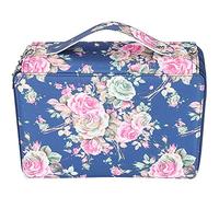 Bewinner Estuche para Lápices con 252 Ranuras, Portalápices de Gran Capacidad con Estampado de Rosas, Bolsillo de Almacenamiento con Cremallera Multicapa, Estuche Portátil de PU para Estudiantes de