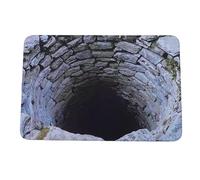 Bewinner Felpudo de Ilusión 3D con Diseño de Agujero de Abismo, Base de Goma Antideslizante, Superficie Fácil de Limpiar para Entrada Interior y Exterior, Baño, Sala de Estar (Tipo 1)