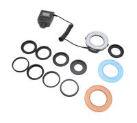 Bewinner Flash de Anillo Macro LED, Luz de Flash Macro de 48 LED con Pantalla LCD 4 Modos de 7 Niveles de Brillo 9 Anillos Adaptadores 2 Difusores para Cámaras DSLR