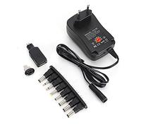Bewinner Fuente de Alimentación CA CC Ajustable de 30 W, Adaptador Universal 3 V-12 V 2,1 A con 9 Puntas de Conector CC y Salida USB para Luces LED, Enrutadores, Dispositivos Electrónicos (ABS 2)