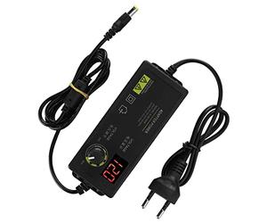Bewinner Fuente de Alimentación de Voltaje Ajustable de 60W 5A, Controlador de Velocidad del Motor de 3-12V Adaptador Regulable con Pantalla LED, Enchufe de la UE Convertidor CA/CC de 100-240V para