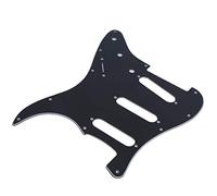 Bewinner Golpeador de Guitarra Eléctrica, Repuesto de Espejo de 11 Orificios para Guitarras Estilo FD/ST, Estándares Americanos y Mexicanos, Blanco, 1,7 Mm de Grosor (BLACK)