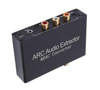 Bewinner HD ARC Audio Extractor DAC Convertidor Digital a Analógico, Adaptador de Audio PCM de 192 KHz con Salida óptica Coaxial de 3,5 Mm para HDTV TV Altavoz Amplificador Auriculares