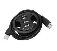 Bewinner Hub de Escritorio USB 2.0 Redondo, Estación de Acoplamiento de 3 Puertos Cable de 1,5 M Plug and Play Sin Fuente de Alimentación Externa para Escritorio de Oficina Computadora
