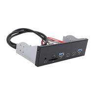 Bewinner Hub de Panel Frontal USB3.2 GEN1 de 5,25 Pulgadas, 2 Puertos USB 2 Puertos Tipo C Conector para Auriculares Panel de Bahía de Unidad óptica con Chip GL3523, para Sistemas XP 7