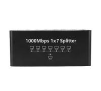 Bewinner Hub de Red Ethernet RJ45 Gigabit Adaptador Divisor LAN de 1 a 7 Puertos, Transmisión de Datos de Alta Velocidad de 1000 Mbps, Conector de Aleación de Aluminio Alimentado por USB
