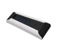 Bewinner Hub USB de 5 Puertos para Consola, Hub de Expansión de Alta Velocidad con 4 Puertos USB 2.0, 1 Puerto de Carga Rápida y 1 Puerto -C, Adaptador Divisor Plug and Play para
