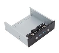 Bewinner Hub USB de Panel Frontal de Metal de 5,25 Pulgadas, 2 Puertos USB3.0 2 X Expansión USB, 2 X Expansión de Alimentación, 2 X Soporte de Disco Duro de 2,5 Pulgadas, para Unidad