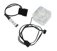 Bewinner Indicador del Medidor de Flujo, Rosca G1/4, 8 Impulsores, Medidor de Flujo de Refrigeración por Agua de 3 Vías, Indicador de Flujo de Agua Giratorio Acrílico para PC,