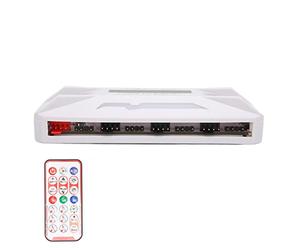 Bewinner Integrador de Controlador de Temperatura de Ventilador 3 en 1 PWM, Adaptador de Luz RGB de Computadora de Control Remoto, Alimentación, Puertos de Controlador de Velocidad de