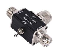 Bewinner Interruptor de Antena Coaxial de 2 Vías, Interruptor Ham CB de 100 W con Protector de Corte y Conexión a Tierra, Construcción de Aleación de Aluminio, Rango de Frecuencia DC-55 MHz