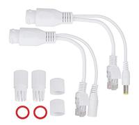 Bewinner Inyector Divisor de Cable Adaptador PoE Pasivo de Alimentación a Través de Ethernet de 12 V, Diseño Impermeable para Cámaras IP y Puntos de Acceso Inalámbricos (White)