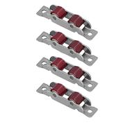 Bewinner Juego de 4 Poleas de Ventana Corredera de Doble Rueda con Tornillos, Baja Fricción, Silenciosa, Fácil de Empujar para Ventanas con Ranura de 14mm