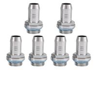 Bewinner Juego de Accesorios de Conector de Acero Inoxidable para Refrigeración por Agua de PC para de Tubos, 6 Piezas de Conexión Cromada de Dos Toques con Púas para Bloques de Agua, Radiadores,