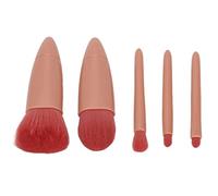Bewinner Juego de Brochas de Maquillaje de 5 Piezas con Espejo, Kit de Brochas para Difuminar Sombra de Ojos en Polvo, Cerdas Sintéticas Suaves para una Aplicación Uniforme, Estuche de Viaje Portátil