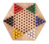 Bewinner Juego de Damas Chinas de Madera para Niños, Juego de Mesa Clásico Halma, de Estrategia Educativo para Niños con Pintura Ecológica, Piezas Divertidas para la Familia