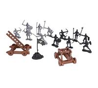 Bewinner Juego de Modelos de Soldado Militar de Bricolaje, Figuras de Acción Bárbaras para Niños, Juguete Educativo para Niños a Partir de 3 Años, 12 Soldados con Escalera y Puerta