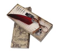 Bewinner Juego de Pluma de Caligrafía Inglesa con 6 Puntas y Botella de Tinta, Caja de Regalo de Papelería de Escritura Antigua para Principiantes y Profesionales (rojo)