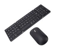 Bewinner Juego de Teclado y Ratón Inalámbricos, Teclado Bluetooth 5.1 Plegable de 81 Teclas con Numérico, Recargable Tipo C, para Smartphone, Tableta, Portátil, Viajes, Oficina