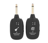 Bewinner Juego de transmisión de audio inalámbrico con transmisor receptor para guitarra eléctrica, bajo, violín, 4 canales, transmisor y receptor de guitarra eléctrica inalámbrico recargable
