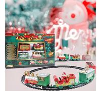 Bewinner Juego de Tren Eléctrico Navideño, Tren Ferroviario a Batería con Papá para Decoración de árbol de Navidad, Fiesta en Casa