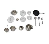 Bewinner Juego de Utensilios de Cocina de Acero Inoxidable, Juego de Ollas y Sartenes de Fondo Plano para Cocina de Inducción con Hervidor, Espátula y Cucharas, de de 5 Piezas para Sopas Caseras,