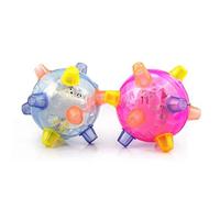 Bewinner Juguete de Pelota para Perro Que Rebota Brillante: Luz LED Intermitente Interactiva y Bola para Mascotas con Sonido, Juguete Elástico para Perros, de Salto Automático con Luces y Música,