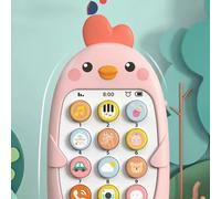 Bewinner Juguete Educativo Temprano para Bebés de 1 a 3 Años, Juguete de Aprendizaje para Niños Pequeños con Música, Luces, Botones de Dibujos Animados y Mordedor Suave, Material ABS (Pink)