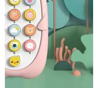 Bewinner Juguete Educativo Temprano para Teléfono con Música de Simulación para Bebés para Niños de 1 a 3 Años, Botón de Colores Brillantes, Personajes de Dibujos Animados, Material ABS para