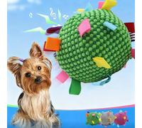 Bewinner Juguete Interactivo para Perros, Bola de Juguete Redonda de Felpa con Campana Integrada y Correas para Jugar Al Aire Libre, Diseño Vibrante y Deleite Auditivo, 6,3 Pulgadas de Diámetro