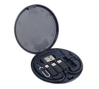 Bewinner Kit de Adaptador de Carga Multi USB para Viajes, Cable de Carga Rápida de 60 W Tipo C y Transferencia de Datos con 2 Adaptadores USB, Estuche de Almacenamiento, Pin de Tarjeta (Blue)