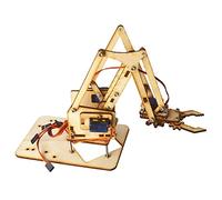 Bewinner Kit de Montaje de Brazo Robótico de 4 DOF, Brazo Mecánico Robótico de Madera con Servos Sg90, Proyecto Educativo Stem para Estudiantes y Entusiastas