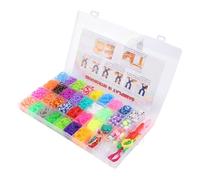 Bewinner Kit de Pulsera con Banda de Goma para Niños, 30 Colores con 1600 Bandas, Incluye Telares en Forma de Y, Ganchos de Crochet, Clips en S, Dijes Y Cuentas en Caja de 36 Rejillas (TPR)
