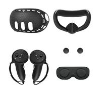 Bewinner Kit de Reemplazo de Funda Protectora de Lente de Cubierta Facial de Silicona para Meta VR Antifugas de Luz Negro/Blanco (Black)