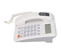 Bewinner KXT2029CID Teléfono Fijo con Cable con Identificador de Llamadas, No Requiere Batería, 24 Tonos de Llamada, Altavoz Manos Libres, Conector de Extensión, Pantalla LCD, Blanco (White)